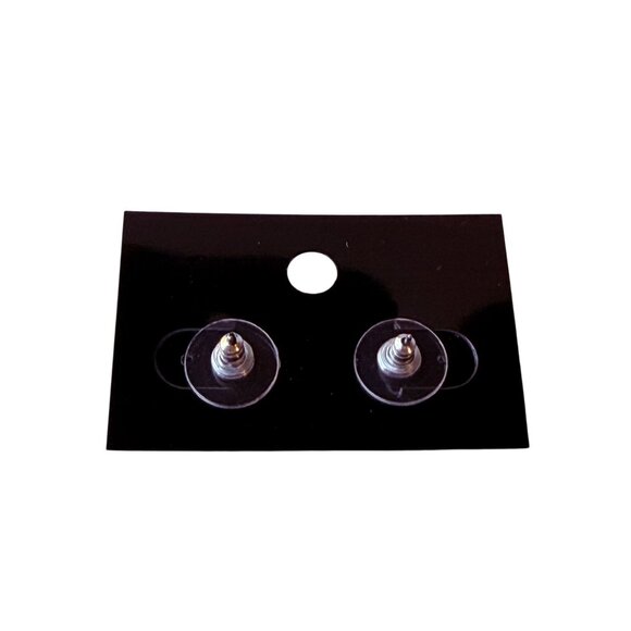 Chico’s Vintage Y2K Faceted Oval Black Glass Post Earrings Gunmetal Setting New - Picture 5 of 7